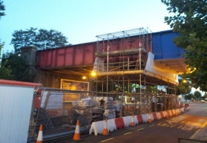 Wimbledon Chase bridge being repainted August 2013